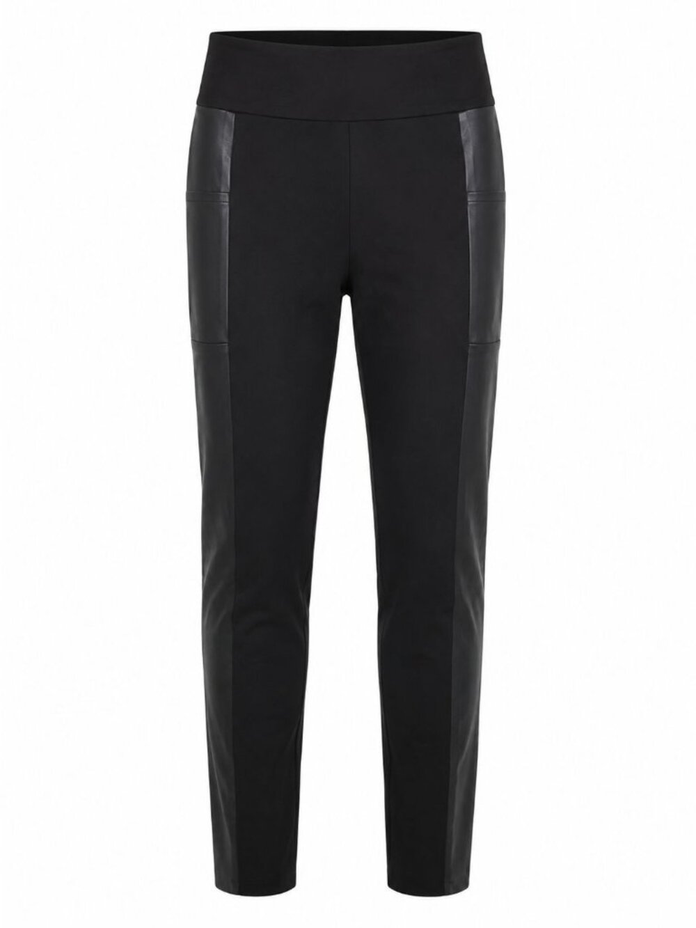 G by Giuliana Pull On Leggings Faux Leather Trim Black Sz M Stretch Pants Active